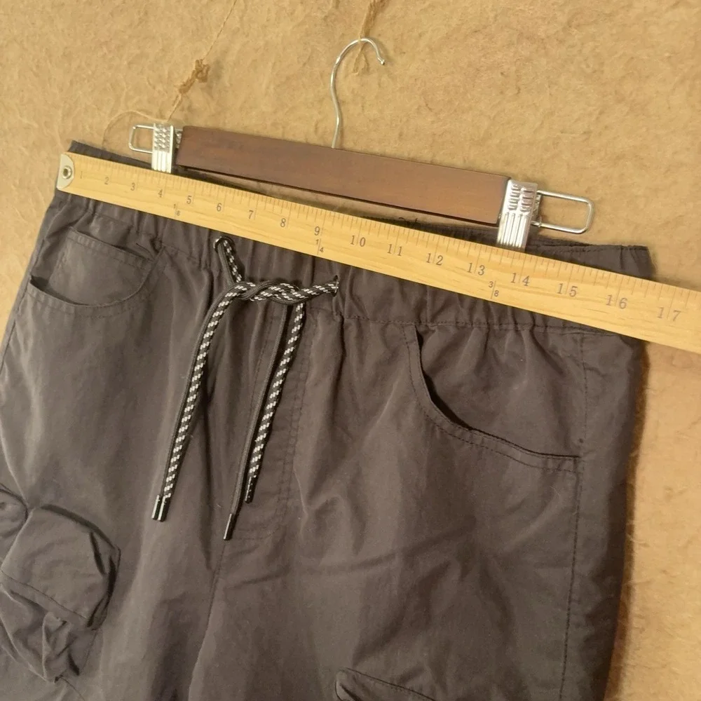 Smoke Rise Cargo Pants Mens Sz M Black‎ Drawstring Cinch Hem Streetwear
